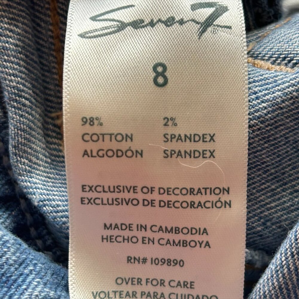 Seven7 Jeans Size 8 Light Wash Distressed Mid Rise Stretch Denim - Picture 4 of 13